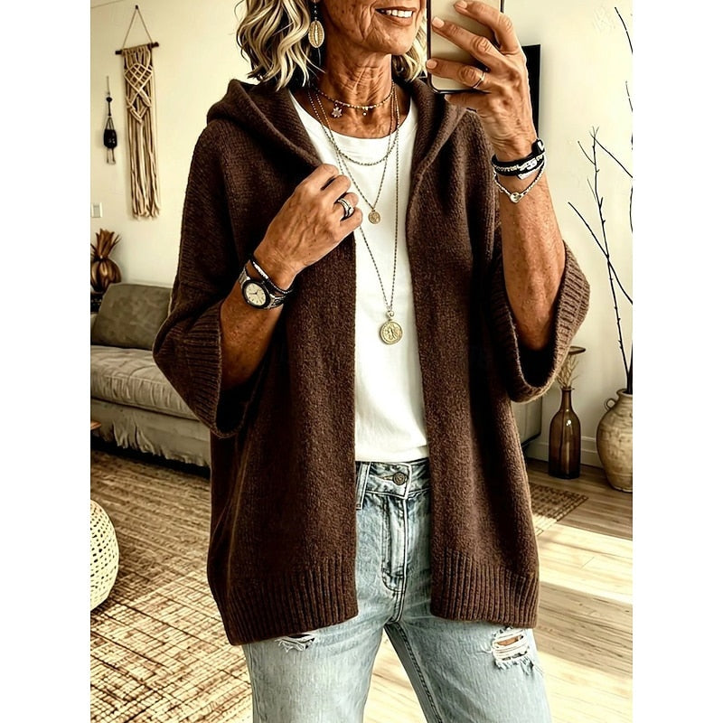 Dorothea | Women's Oversized Hooded Cardigan Sweater Knit
