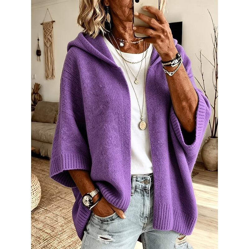 Dorothea | Women's Oversized Hooded Cardigan Sweater Knit