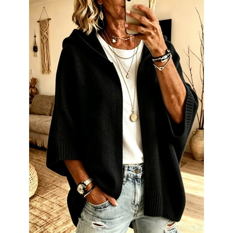 Dorothea | Women's Oversized Hooded Cardigan Sweater Knit
