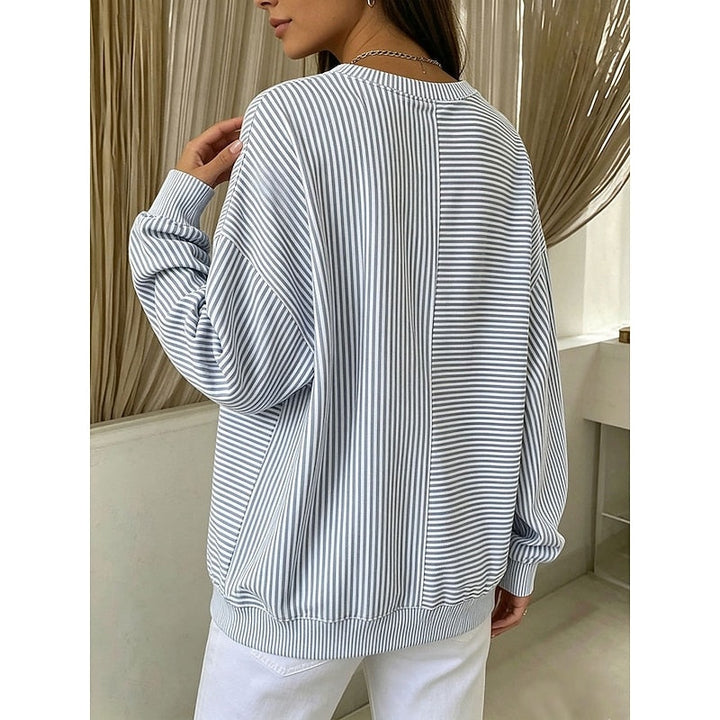 Eloise | Women's Striped Oversized Crewneck Sweatshirt