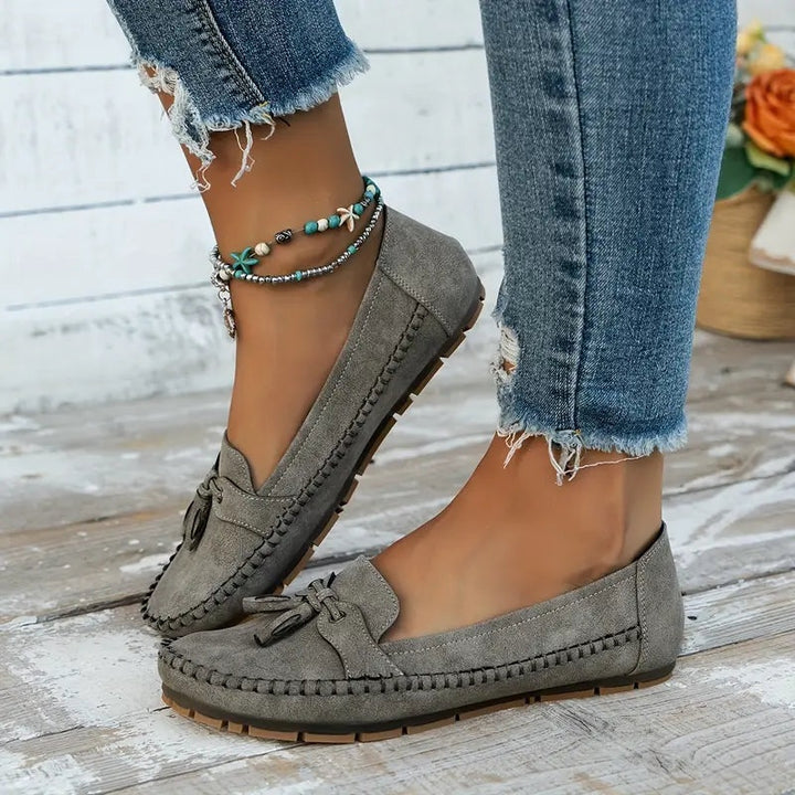 Esmee | Penny Loafers Dames Suède Kwastje Instap