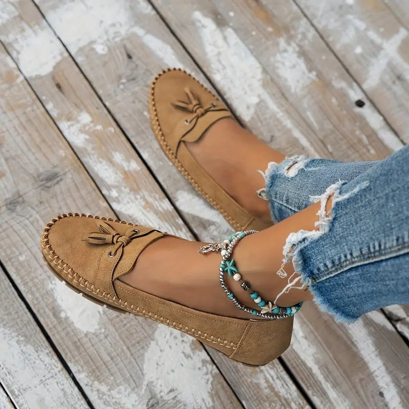 Esmee | Penny Loafers Dames Suède Kwastje Instap