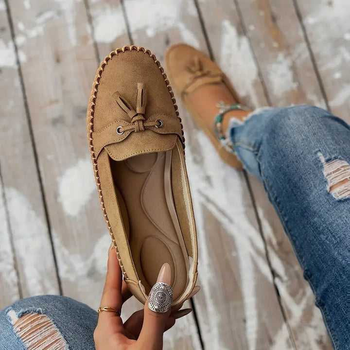 Esmee | Penny Loafers Dames Suède Kwastje Instap