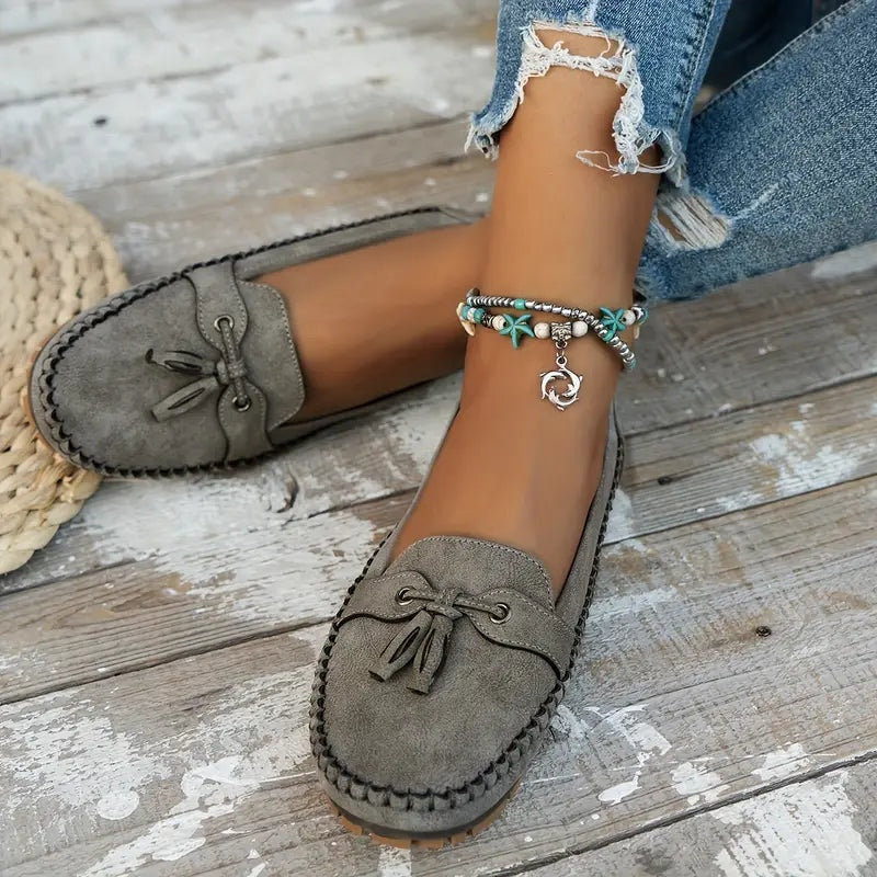 Esmee | Penny Loafers Dames Suède Kwastje Instap