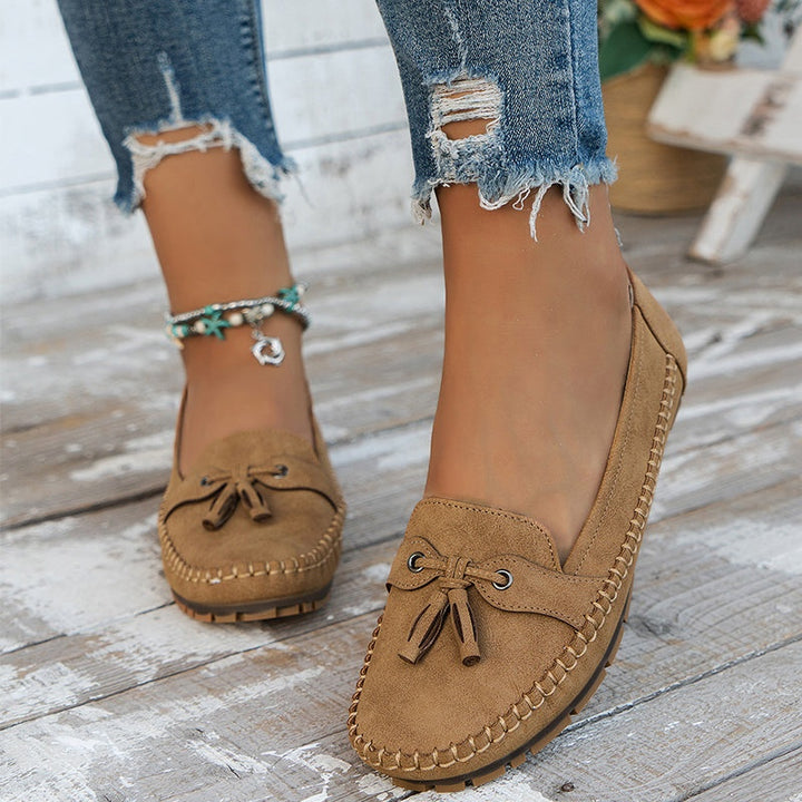 Esmee | Penny Loafers Dames Suède Kwastje Instap