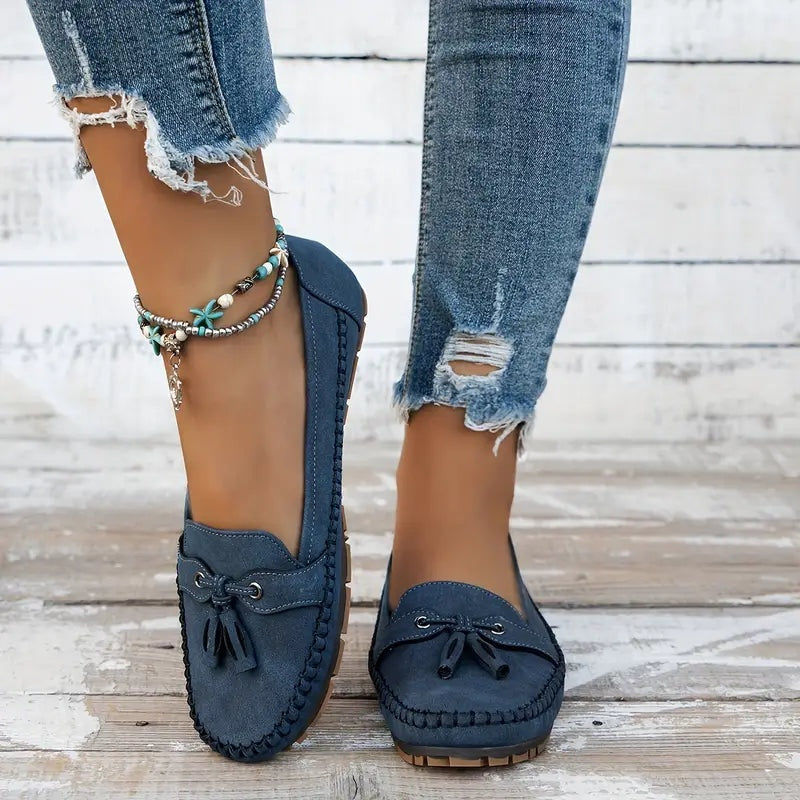 Esmee | Penny Loafers Dames Suède Kwastje Instap