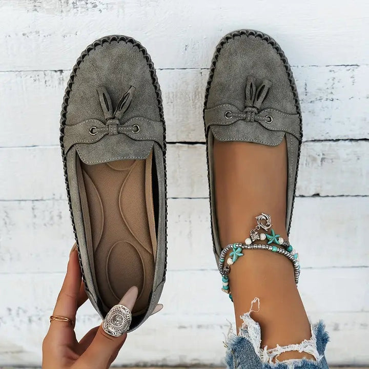 Esmee | Penny Loafers Dames Suède Kwastje Instap