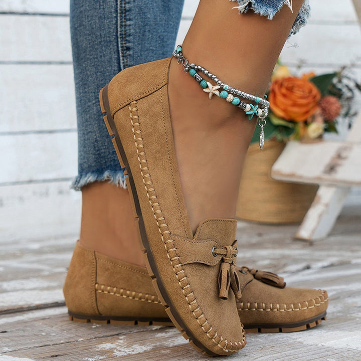 Esmee | Penny Loafers Dames Suède Kwastje Instap