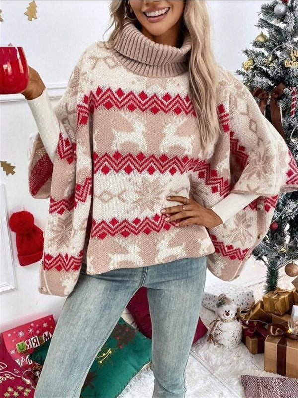Evangeline | Women's Christmas Fair Isle Turtleneck Sweater