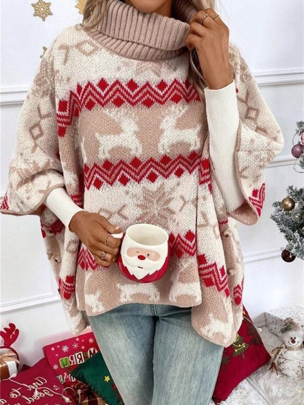 Evangeline | Women's Christmas Fair Isle Turtleneck Sweater