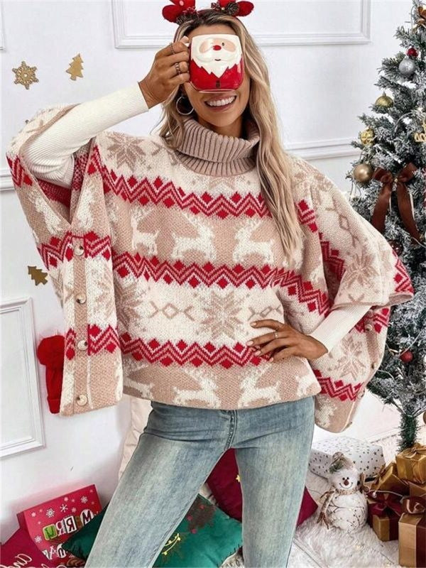 Evangeline | Women's Christmas Fair Isle Turtleneck Sweater