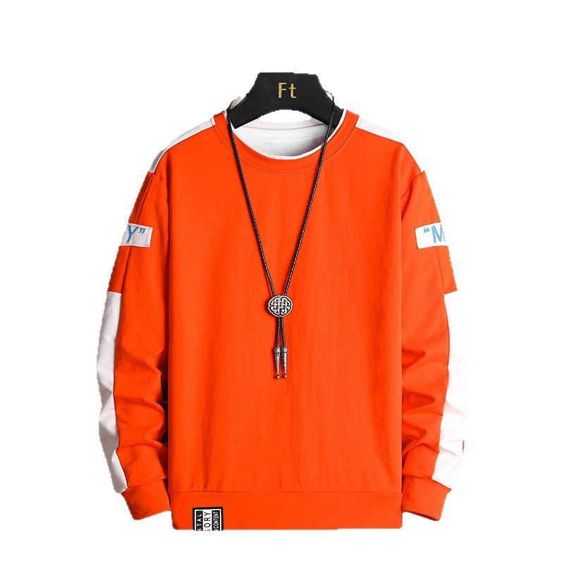 Everett | Men's Crewneck Sweatshirt with Contrast Sleeve Stripes