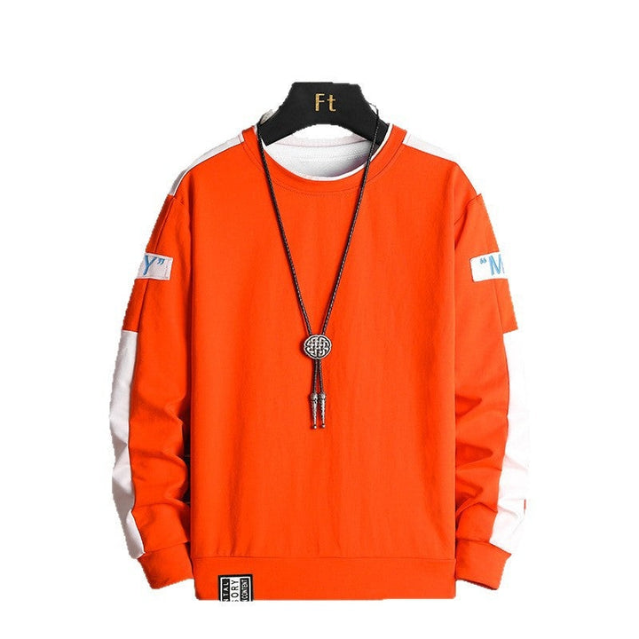 Everett | Men's Crewneck Sweatshirt with Contrast Sleeve Stripes