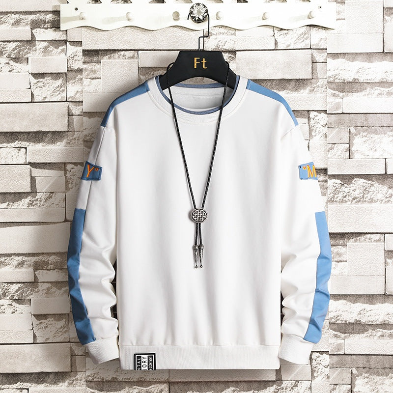 Everett | Men's Crewneck Sweatshirt with Contrast Sleeve Stripes
