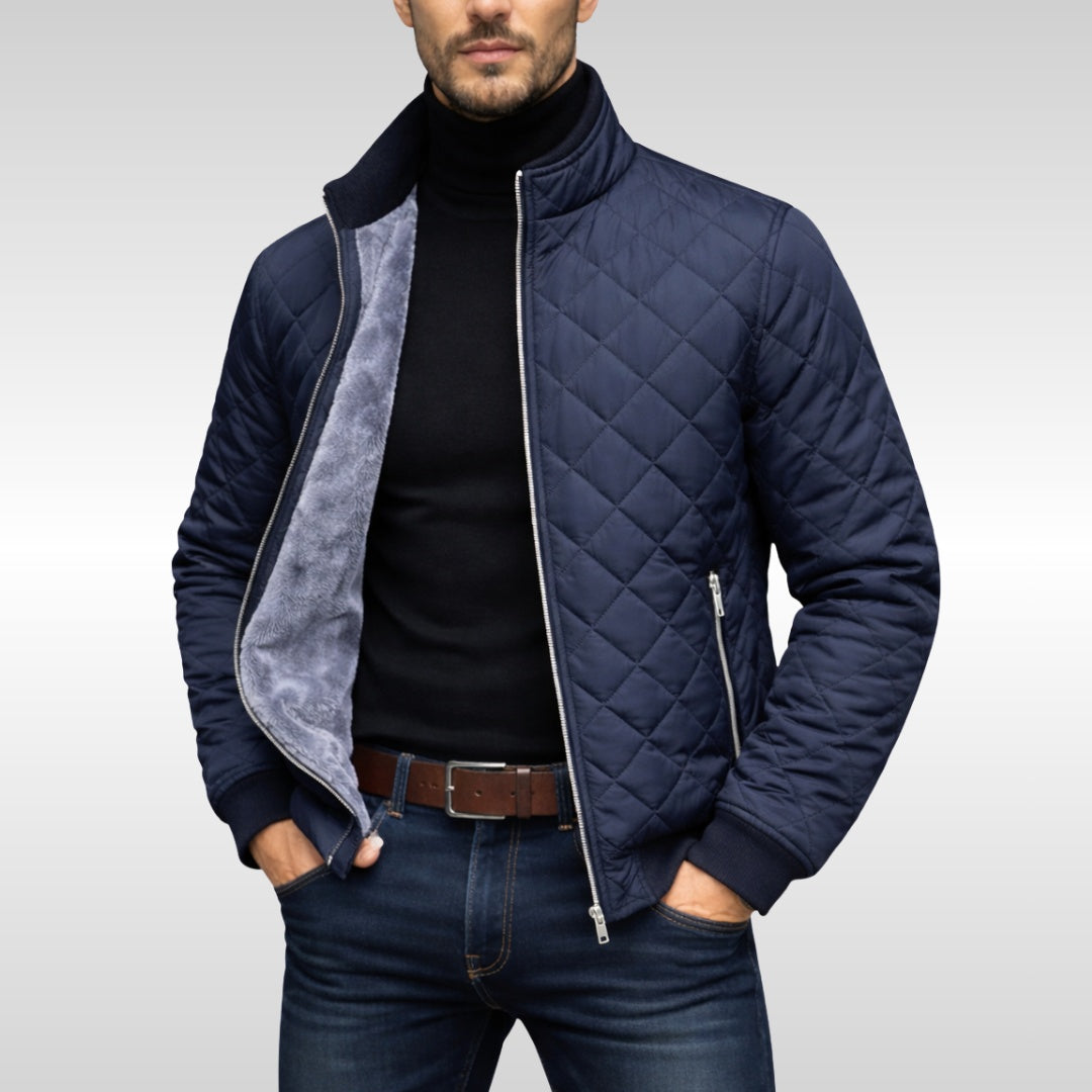Everett | Men's Quilted Bomber Jacket with Sherpa Lining