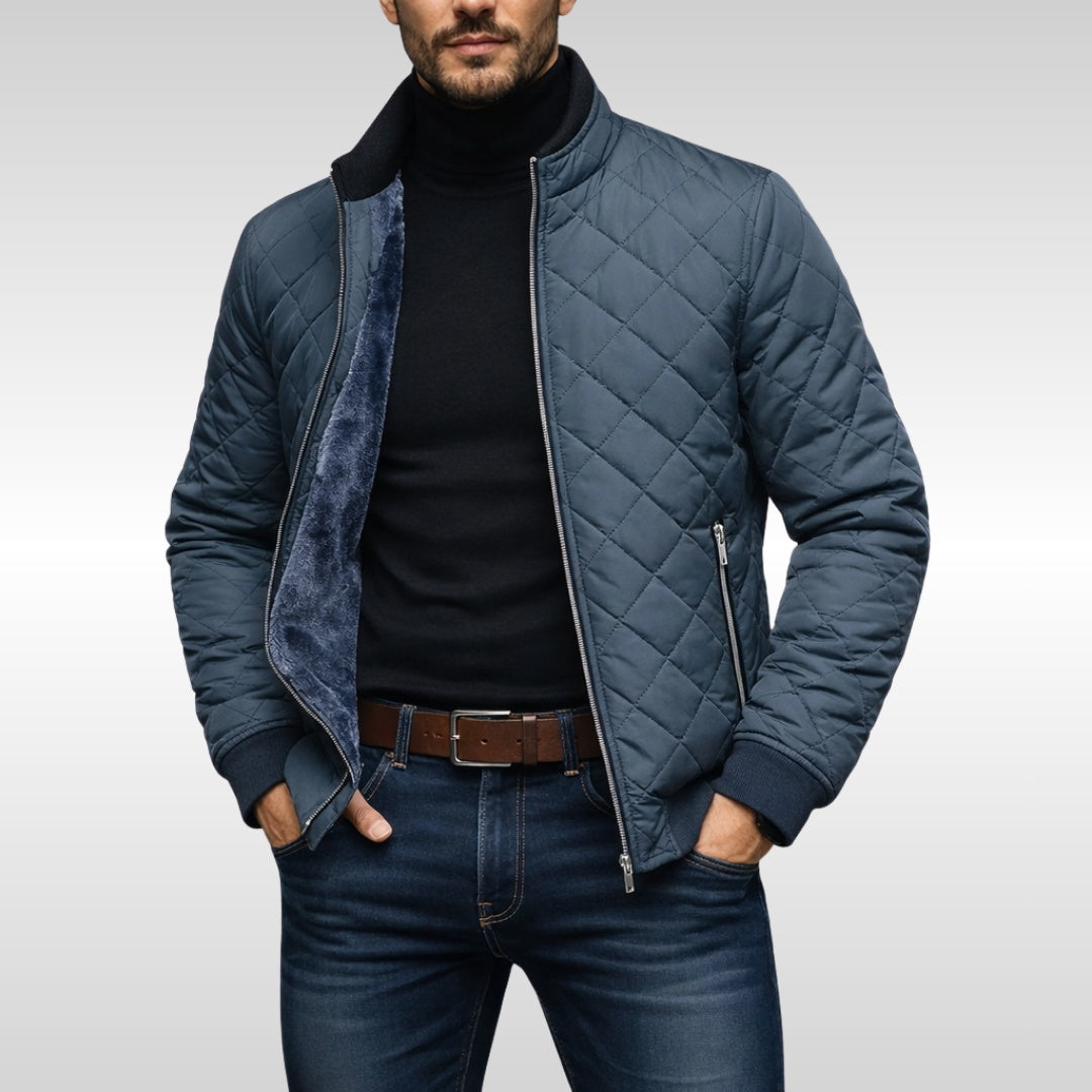 Everett | Men's Quilted Bomber Jacket with Sherpa Lining