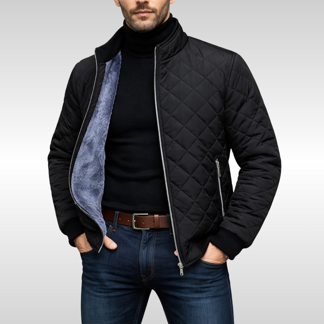 Everett | Men's Quilted Bomber Jacket with Sherpa Lining