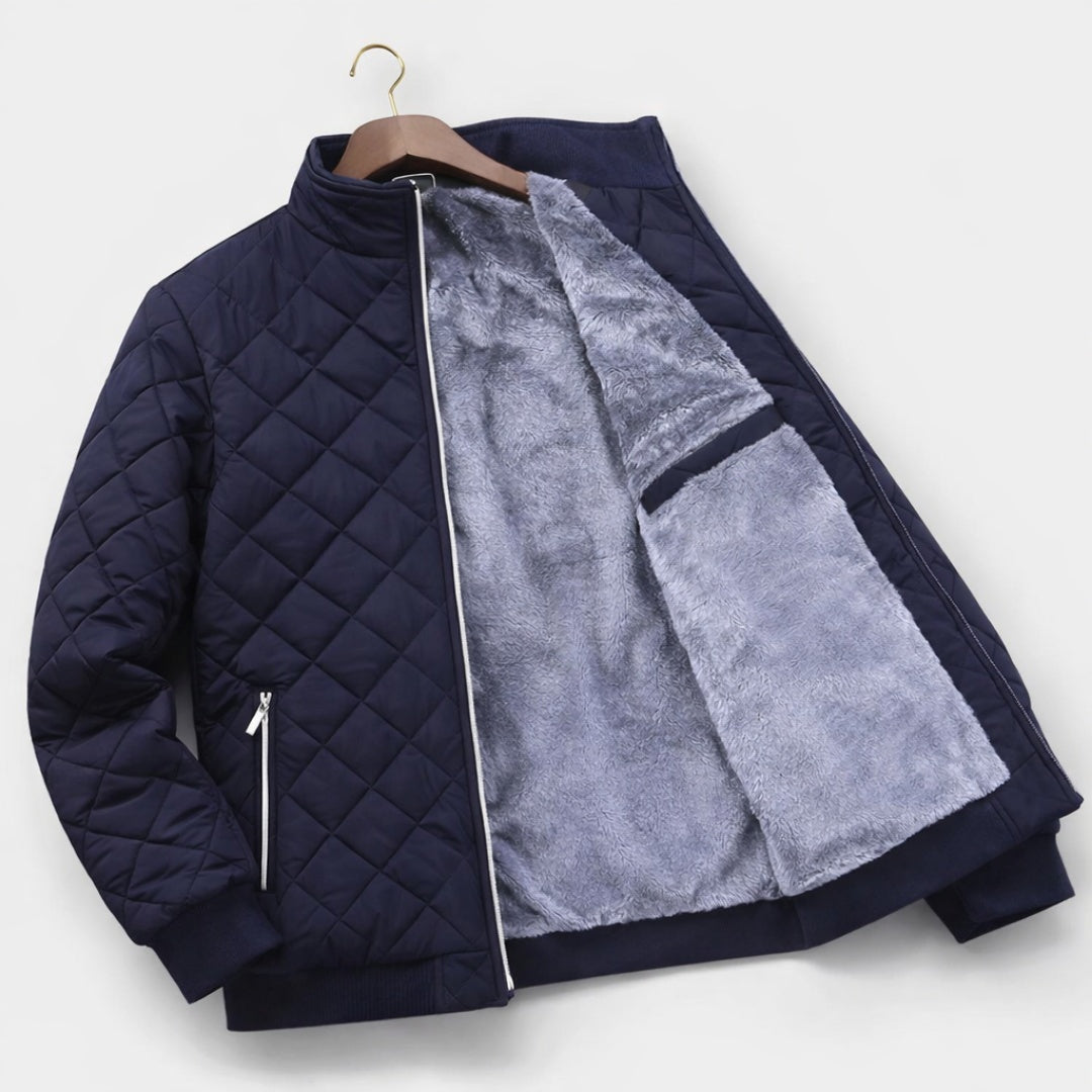 Everett | Men's Quilted Bomber Jacket with Sherpa Lining