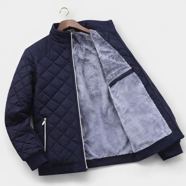 Everett | Men's Quilted Bomber Jacket with Sherpa Lining