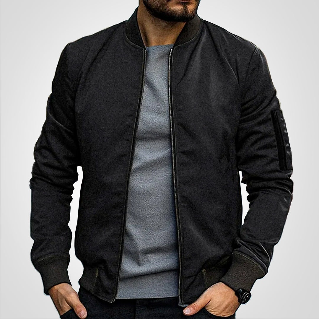 Everett | Men's Zip Up Bomber Jacket with Sleeve Pocket