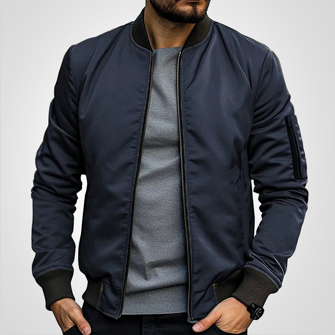 Everett | Men's Zip Up Bomber Jacket with Sleeve Pocket