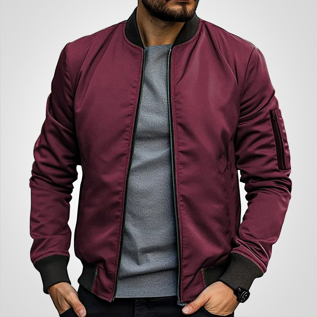 Everett | Men's Zip Up Bomber Jacket with Sleeve Pocket