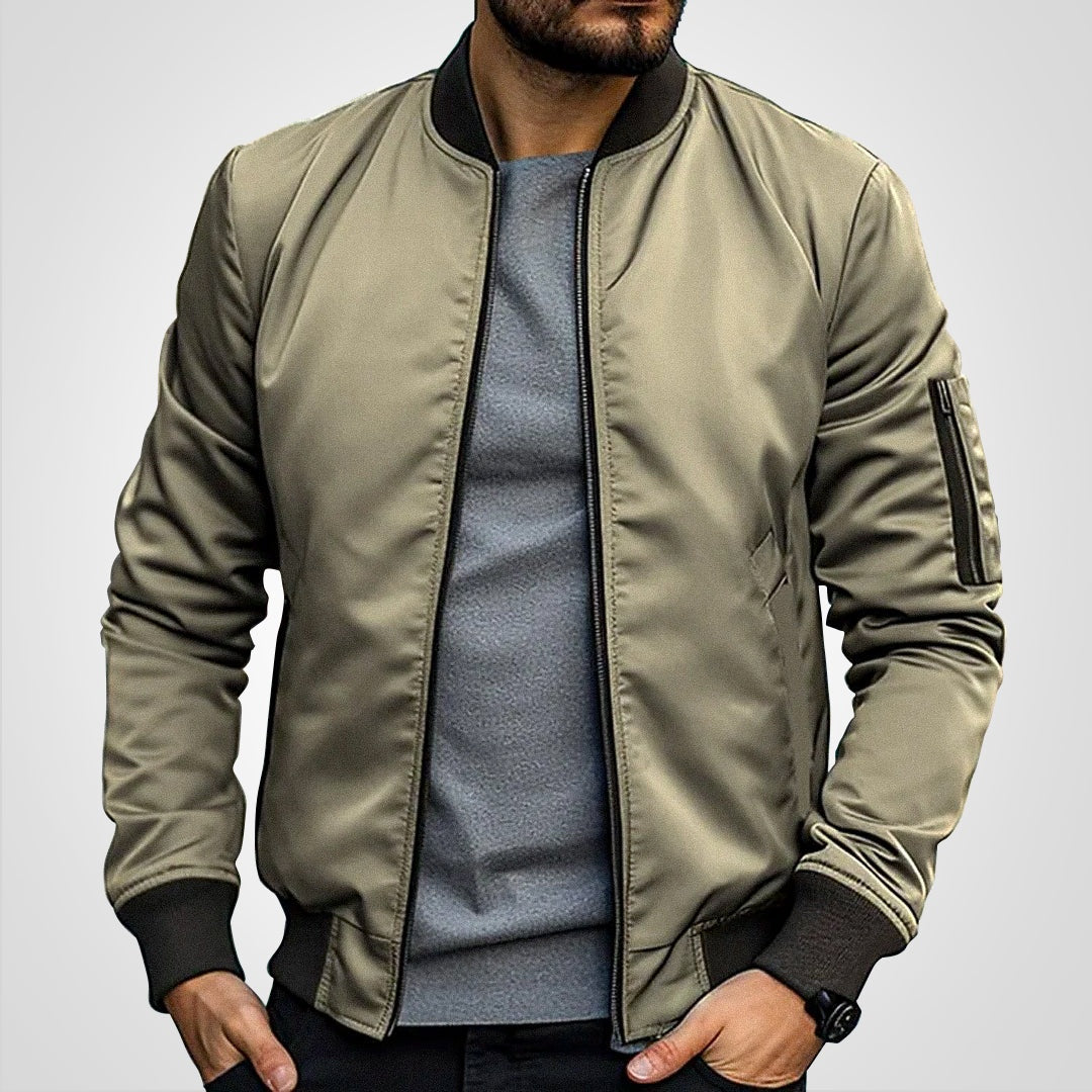Everett | Men's Zip Up Bomber Jacket with Sleeve Pocket