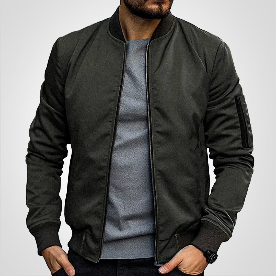 Everett | Men's Zip Up Bomber Jacket with Sleeve Pocket