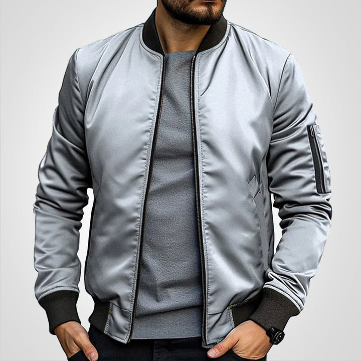 Everett | Men's Zip Up Bomber Jacket with Sleeve Pocket