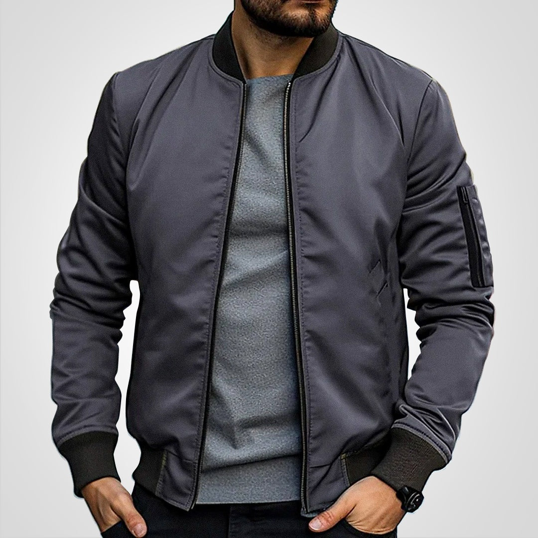 Everett | Men's Zip Up Bomber Jacket with Sleeve Pocket