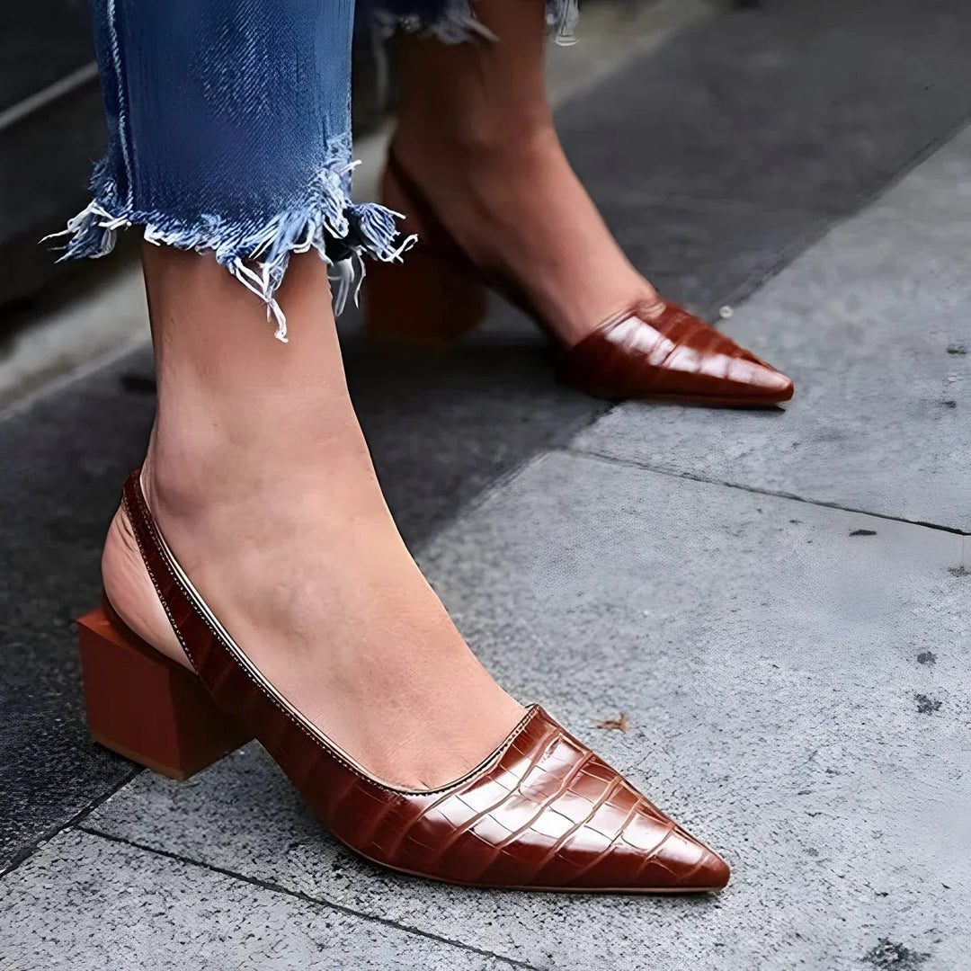 Femke | Pumps Dames Spitse Neus Slingback Lage Hak