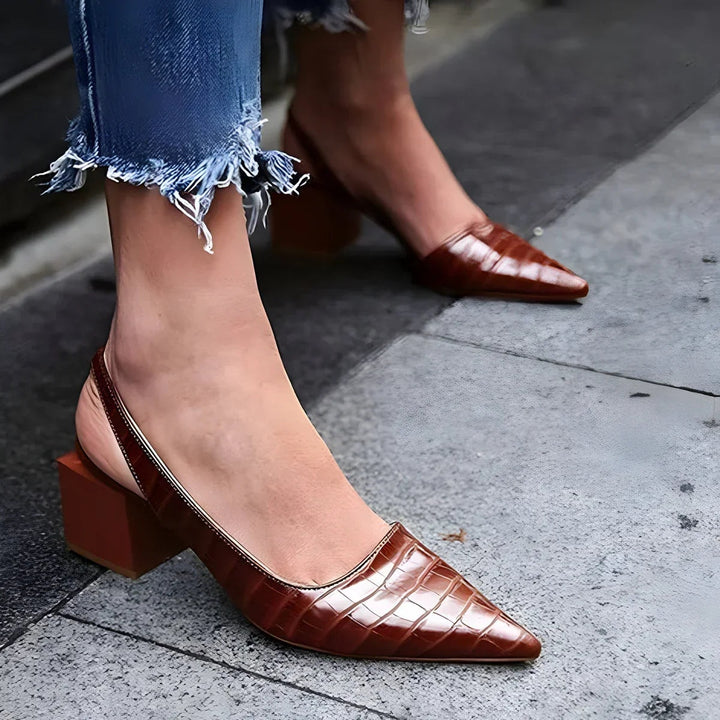 Femke | Pumps Dames Spitse Neus Slingback Lage Hak