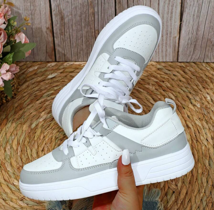 Femke | Sneakers Dames Platform Veters Colorblock