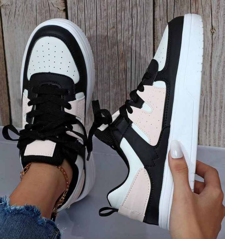Femke | Sneakers Dames Platform Veters Colorblock