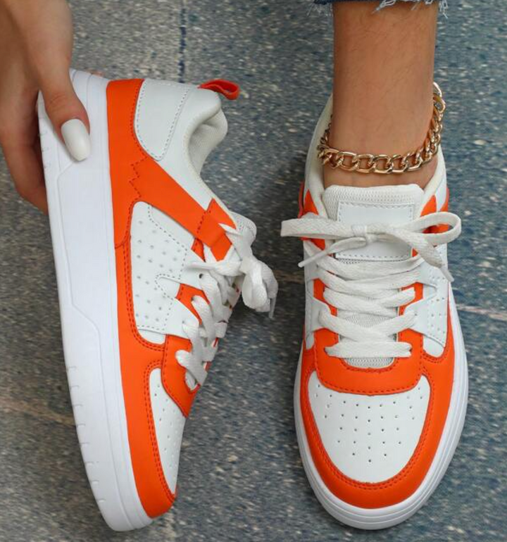 Femke | Sneakers Dames Platform Veters Colorblock