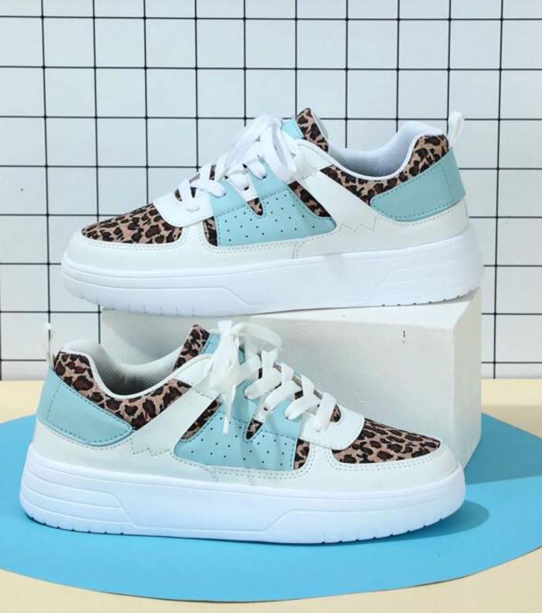 Femke | Sneakers Dames Platform Veters Colorblock