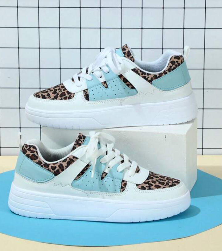 Femke | Sneakers Dames Platform Veters Colorblock