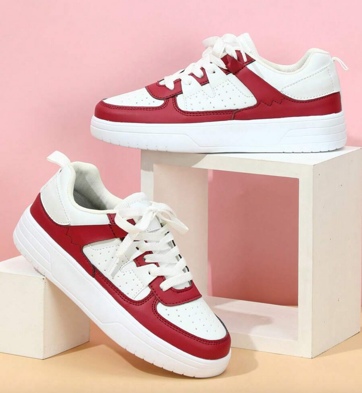 Femke | Sneakers Dames Platform Veters Colorblock