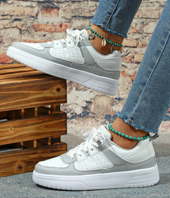 Femke | Sneakers Dames Platform Veters Colorblock