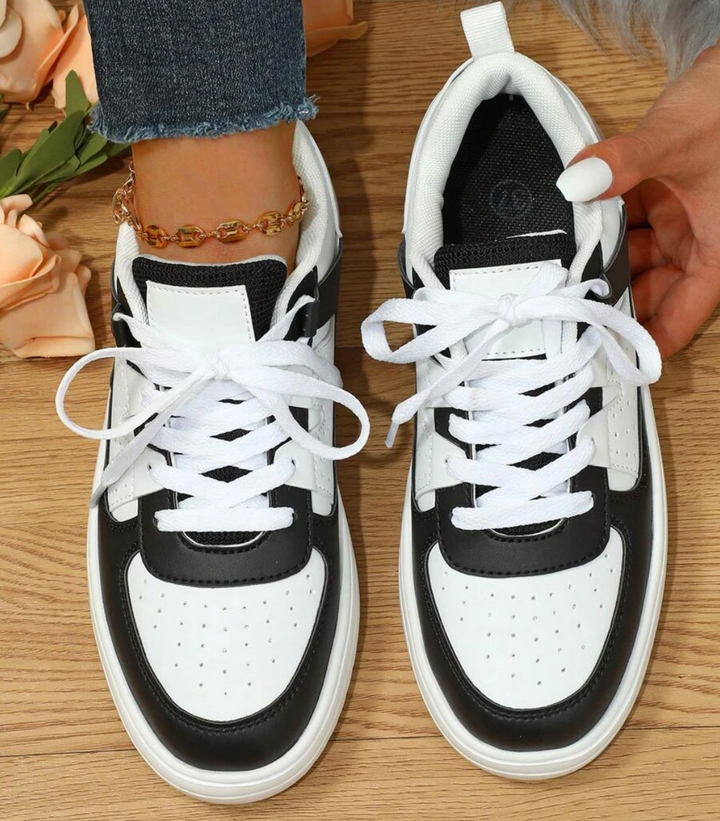 Femke | Sneakers Dames Platform Veters Colorblock