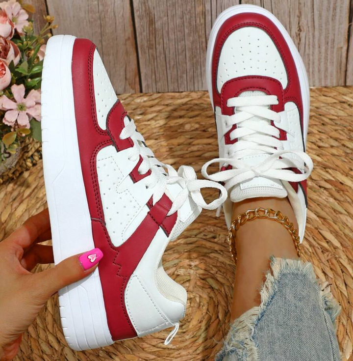 Femke | Sneakers Dames Platform Veters Colorblock