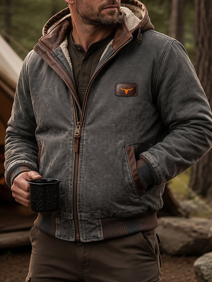 Finnegan | Men's Sherpa Lined Bomber Jacket with Hood