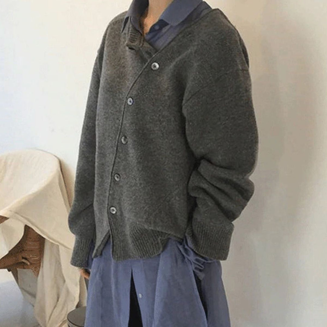 Fleur | Gebreide Cardigan van Kasjmier Dames Ronde Hals Knoopsluiting