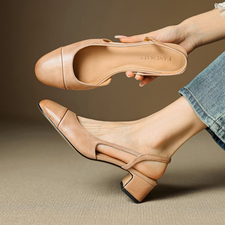 Fleur | Leren Pumps Dames Slingback Blokhak