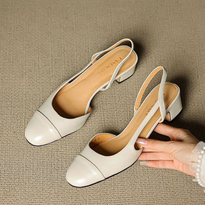 Fleur | Leren Pumps Dames Slingback Blokhak