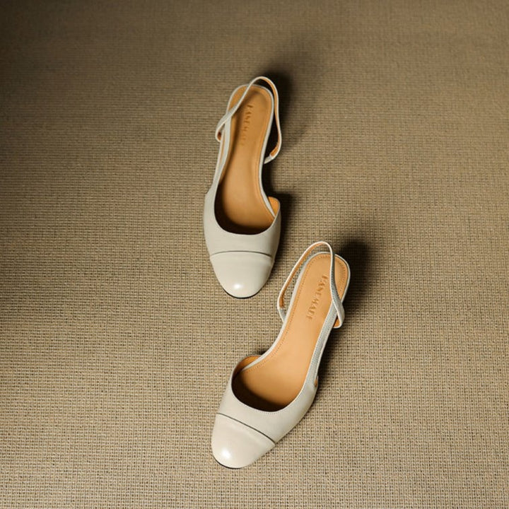 Fleur | Leren Pumps Dames Slingback Blokhak
