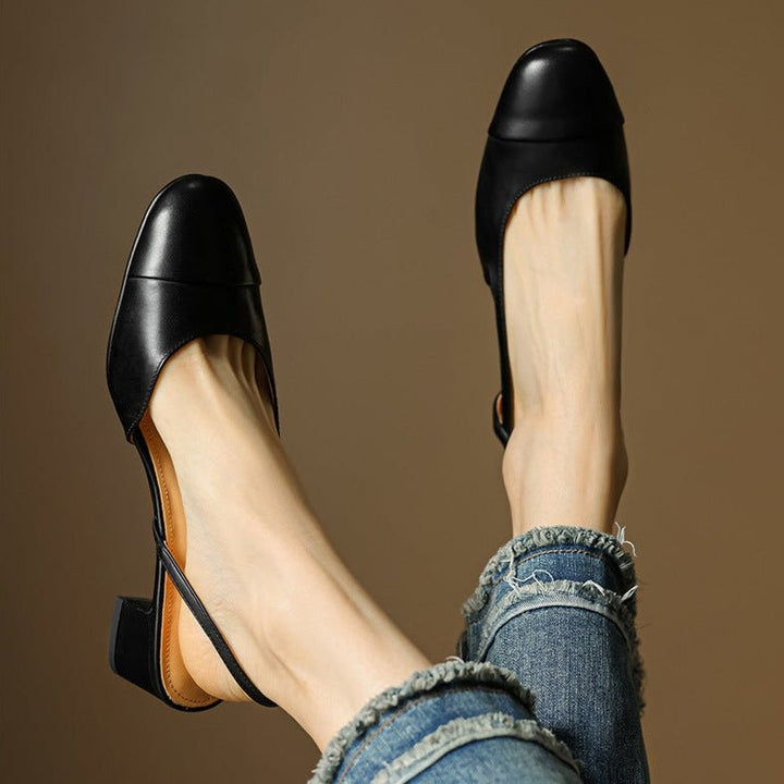 Fleur | Leren Pumps Dames Slingback Blokhak