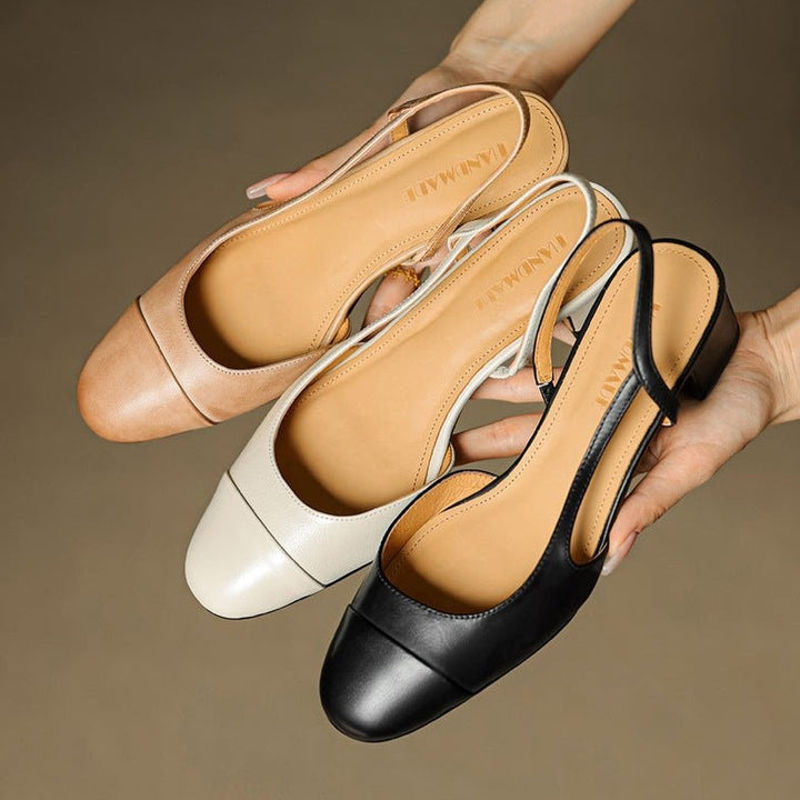 Fleur | Leren Pumps Dames Slingback Blokhak