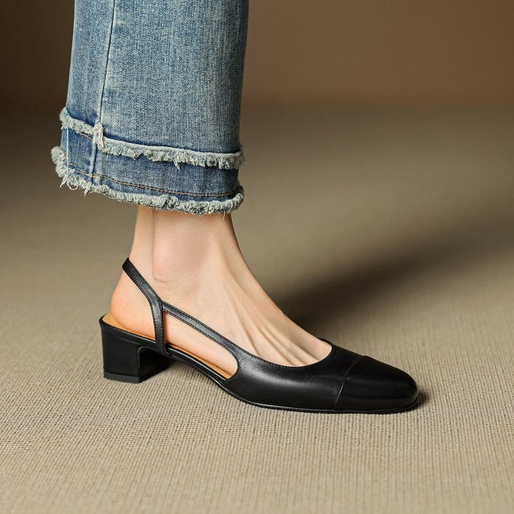 Fleur | Leren Pumps Dames Slingback Blokhak