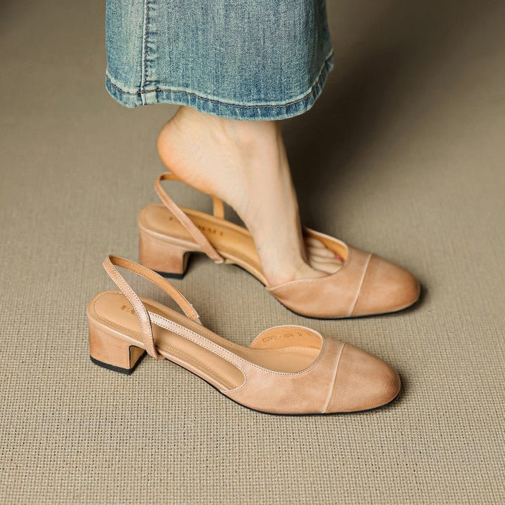 Fleur | Leren Pumps Dames Slingback Blokhak